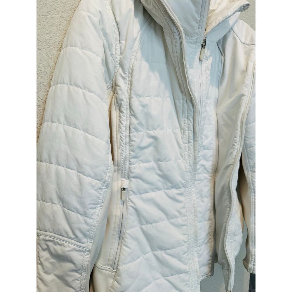 Lululemon Extra Mile Jacket White Removable Hood Insulated Winter Coat 10 - Picture 2 of 12